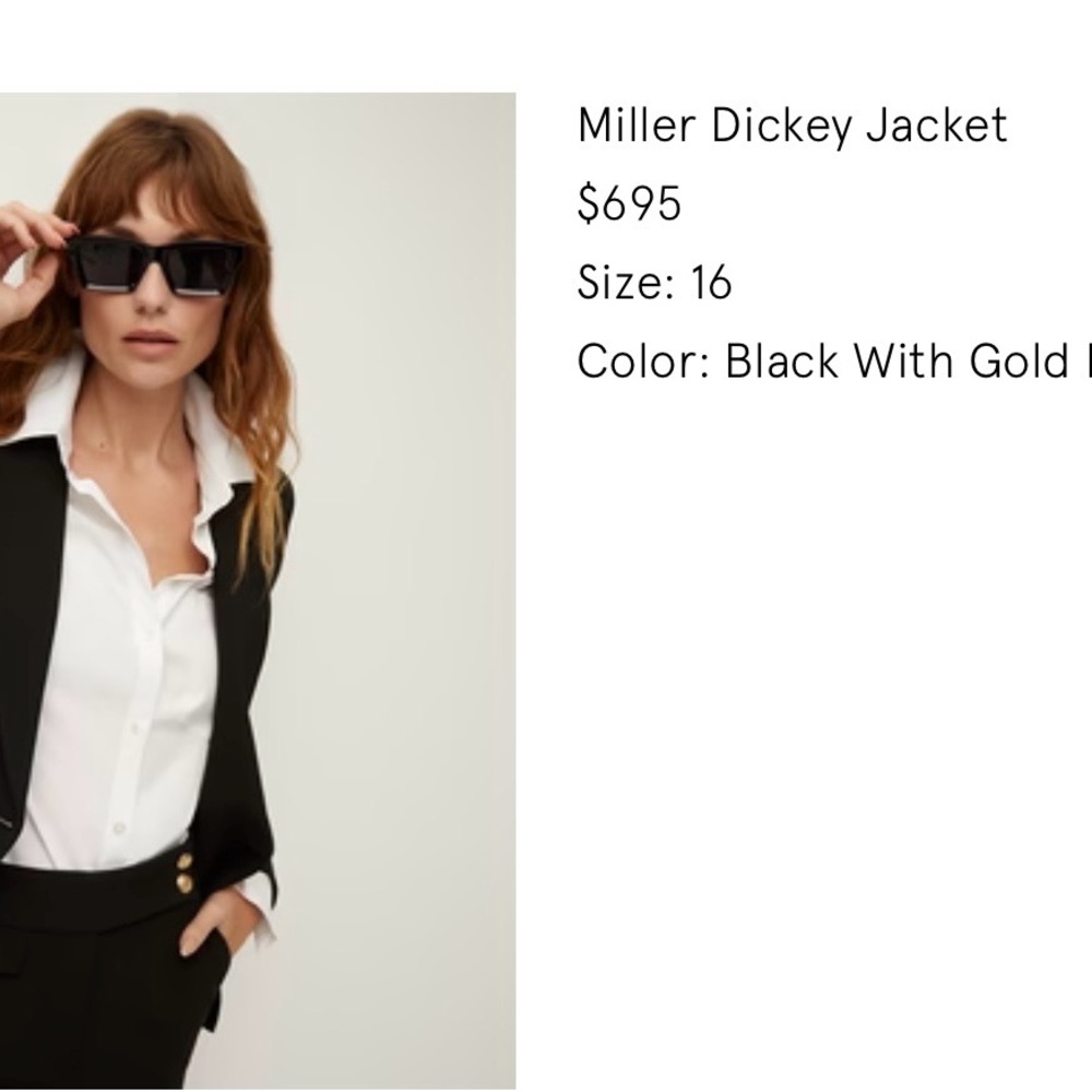 Veronica Beard Black Blazer Miller Dickey jacket with Gold Buttons - Picture 7 of 9